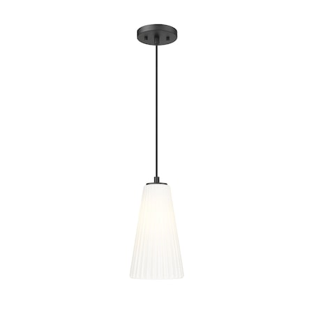 Z-Lite Farrell 1 Light Pendant, 6in. W x 11in. H, Matte Black 3043P6-MB